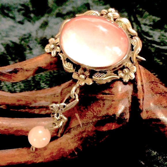 CAROL FELLEY VNTG “Tinkerbell” like fairy /Sterling Silver Rose Quartz Brooch